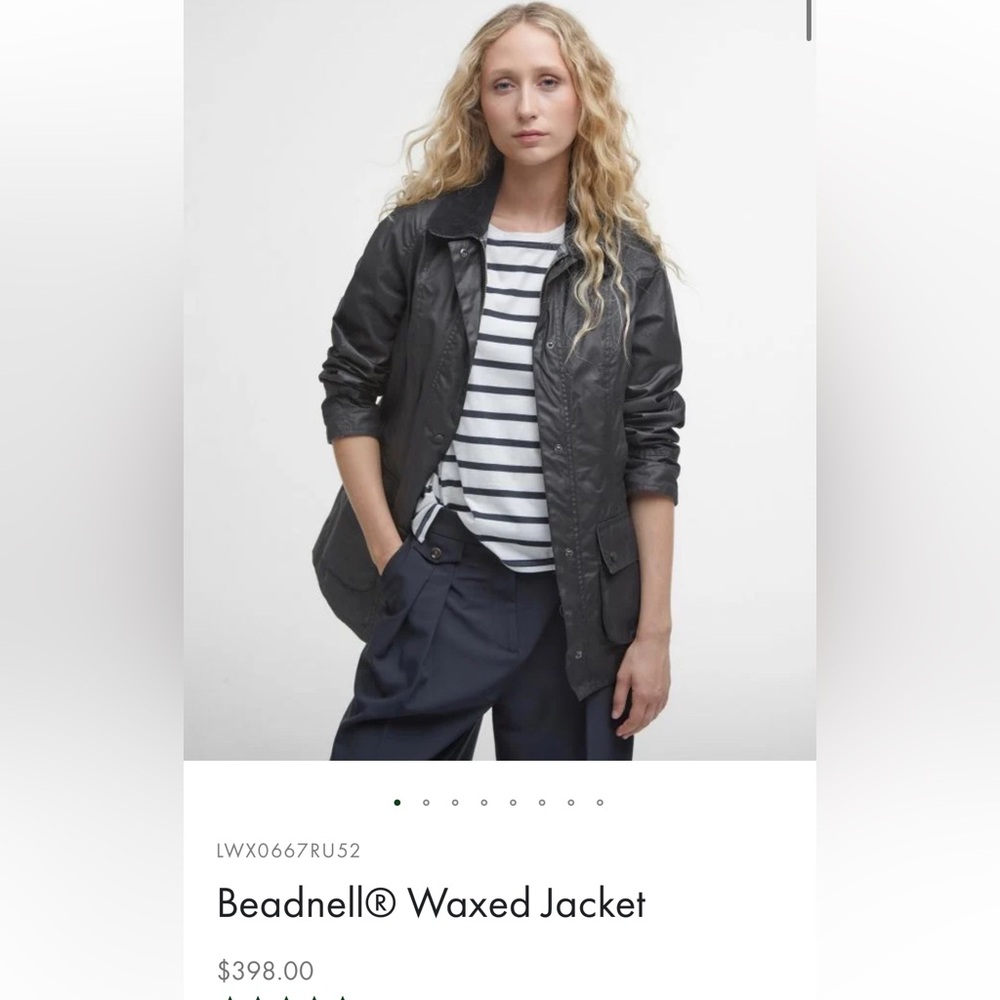 Barbour Beadnell Waxed Jacket in Black